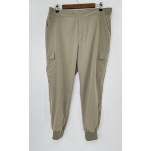 Rafaela Comfort Women’s Tan Khaki Cargo Joggers No Tie Belt, Flaw‎ Size XL